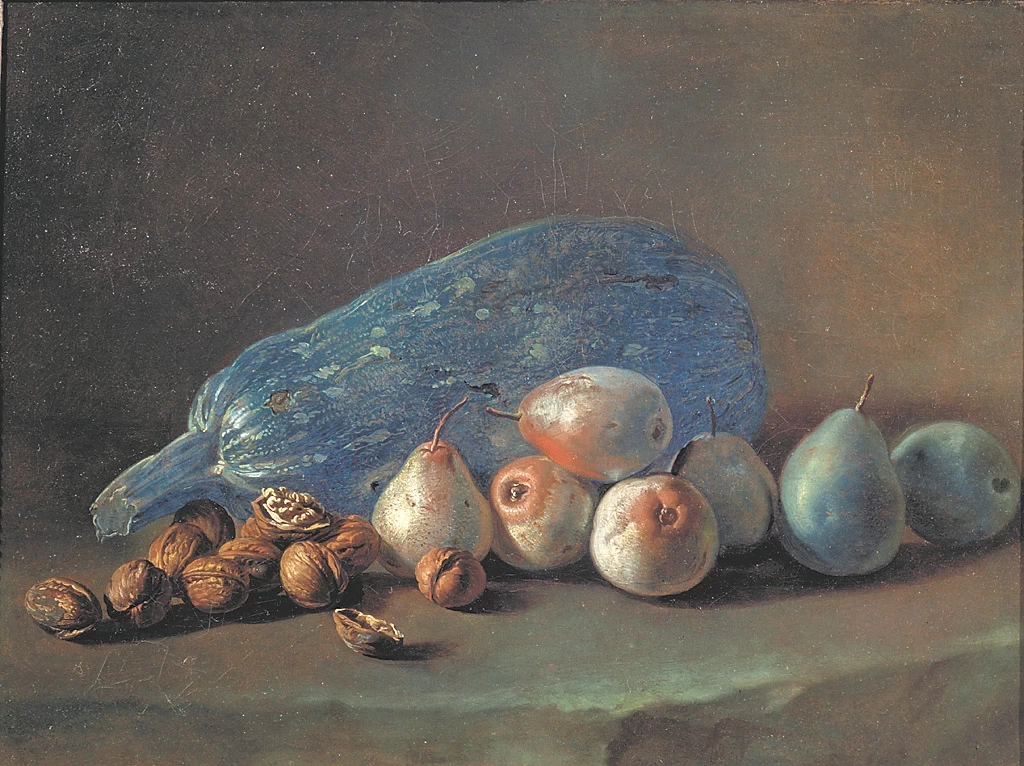 Giacomo Ceruti, il Pitocchetto - Natura morta con zucca, pere e noci, Brera (MI)